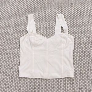 Abercrombie & Fitch | ivory sweetheart neck top